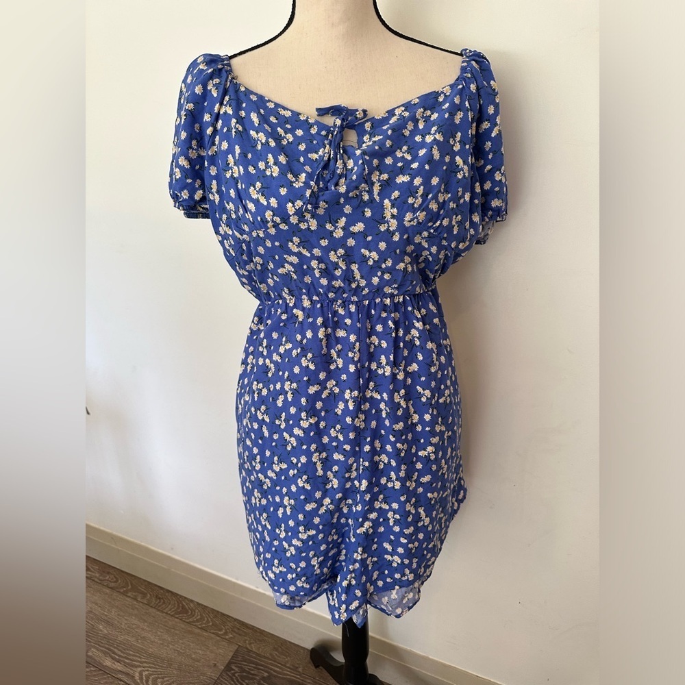 My Style blue floral jumper shorts SZ XL